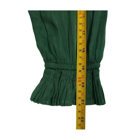 Philosophy Republic Green Pleated Waist Long-Sleeve Blouse XS 100% Polyester. - Picture 8 of 8